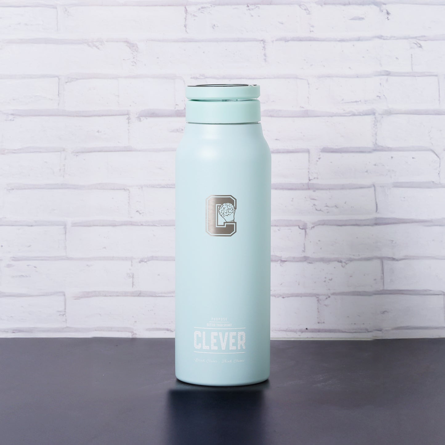 CLEVER NYC 24 OZ "drink & think" stainless steel dual insulation bottle [Hot/Cold]