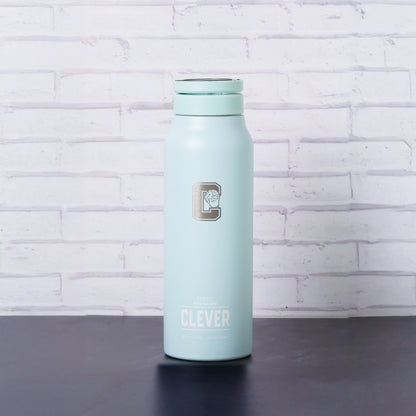 CLEVER NYC 24 OZ "drink & think" stainless steel dual insulation bottle [Hot/Cold]