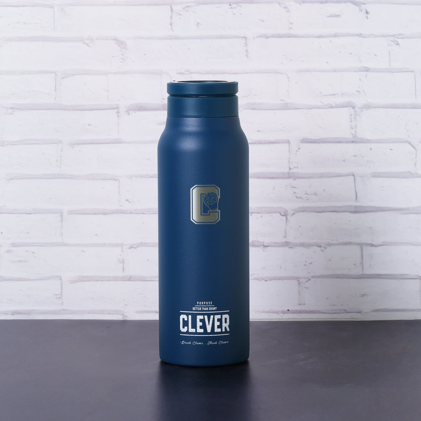CLEVER NYC 24 OZ "drink & think" stainless steel dual insulation bottle [Hot/Cold]