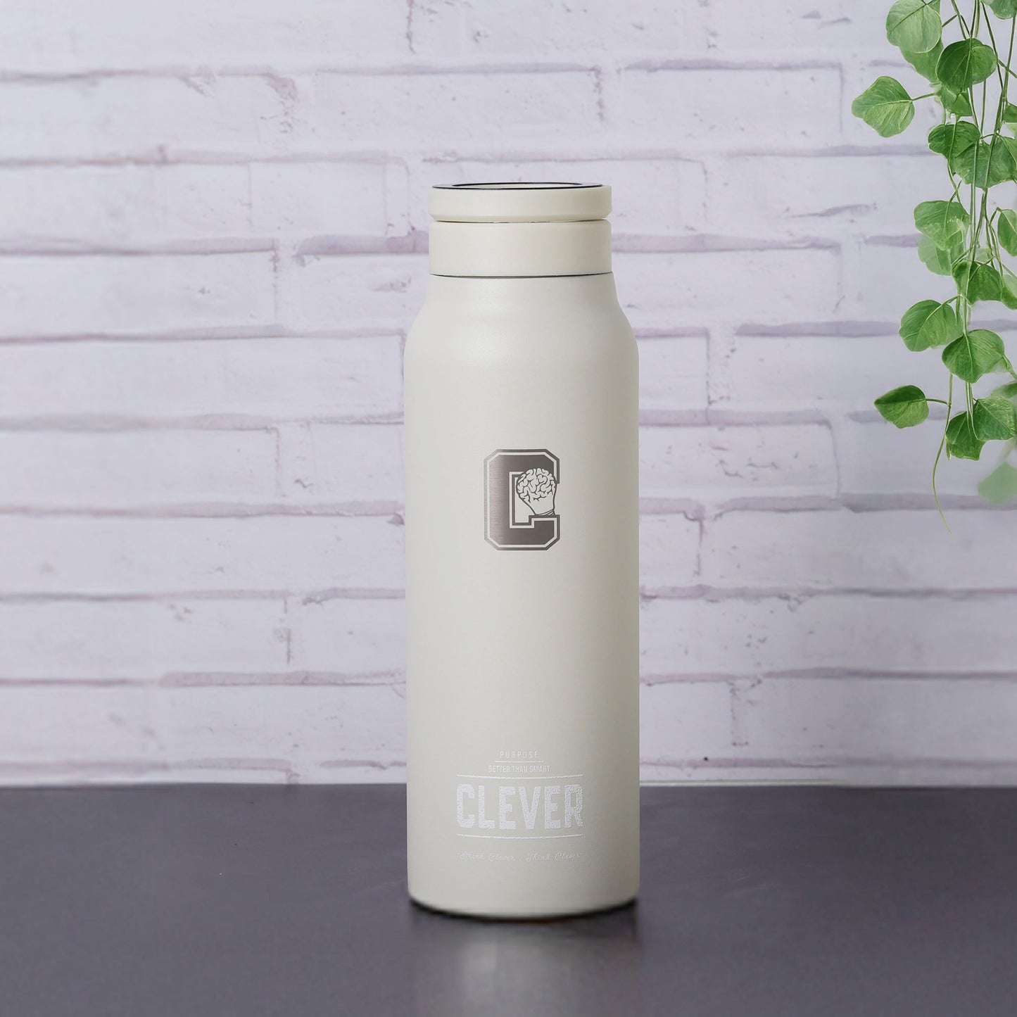 CLEVER NYC 24 OZ "drink & think" stainless steel dual insulation bottle [Hot/Cold]