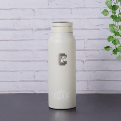 CLEVER NYC 24 OZ "drink & think" stainless steel dual insulation bottle [Hot/Cold]