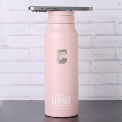 CLEVER NYC 24 OZ "drink & think" stainless steel dual insulation bottle [Hot/Cold]