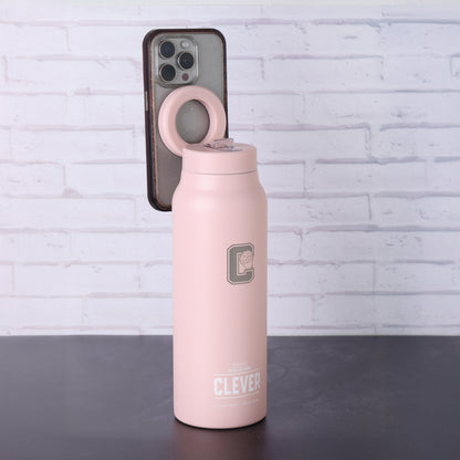 CLEVER NYC 24 OZ "drink & think" stainless steel dual insulation bottle [Hot/Cold]